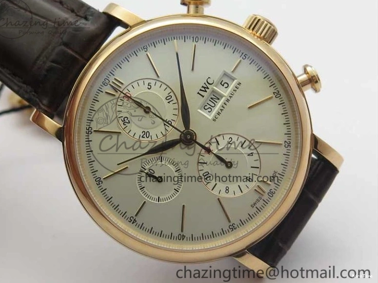 MIROTIME 0711 Efficient Portofino Chrono RG ZF 1:1 Best Edition White Dial on Brown Leather Strap A 7151